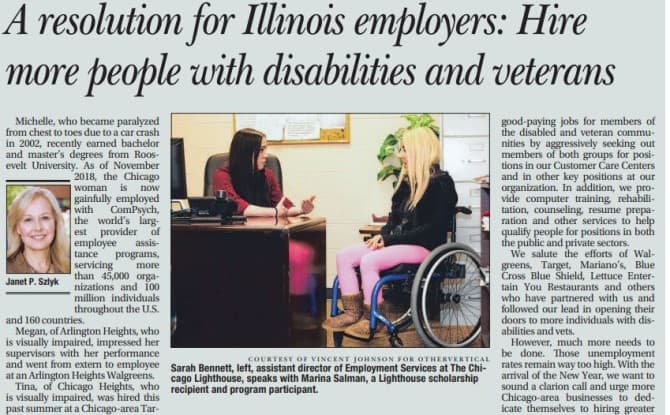 Lighthouse President & CEO Promotes Disability Employment in Daily Herald